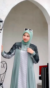AMANDA.JAYA Dress abaya gamis masa kekinian terbaru terlaris dengan bahan katun mamba mix ceruty premium