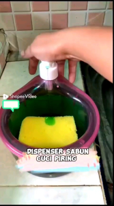 DISPENSER SABUN CUCI PIRING 2IN1 BULAT/ TEMPAT SABUN CUCI PIRING BENTUK BULAT/ TEMPAT SABUN MULTIFUNGSI
