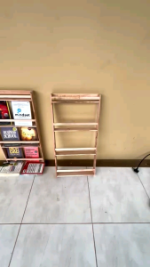 RAK BUKU DINDING 4 SUSUN RAK BUKU ESTETIK KAYU MAHONI RAK BUKU