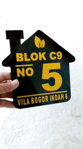 Nomor Rumah Akrilik Custom Nama Alamat