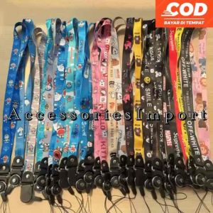 TALI GANTUNGAN HP/ KUNCI/ KARTU/ USB/ LANYARD HP/ NECK STRAP OFFWHITE/ KAWS/ CHAMPIONN/ SUPREMEE/ BUNGA PEACEE/ DORAEMON/ MARVELL