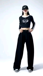 Quần Nỉ Nữ Ống Rộng 4 Túi Cạp Chun Khuy Nút Khóa Kéo Thời Trang Trẻ Dài Quần 98cm Habis