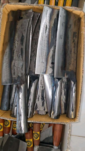 มีดบังตอเหล็กแหนบช.โต๊ะ สันหนา 5 มิล ใบมีดคม แข็งแรง สับกระดูก สับเนื้อสัตว์ได้