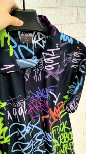 Kemeja Pria/Wanita Lengan Pendek/SPOON/Motif Abstrak  Warna Warni