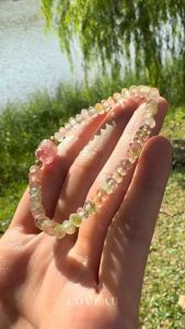 Natural Genuine | Loveau Jewel | Premium Faceted Watermelon x Pi Xiu Tourmaline Bracelet | Tourmaline | Pi Xiu | Crystal Bracelet | Gemstone
