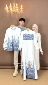 KINANTI DRESS BAJU TENUN COUPLE PUTIH BAJU PASANGAN RAYA