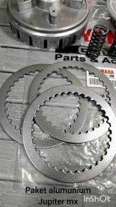 Paket alumunium kopling Jupiter Mx Non kopling ( Kopling kaki manual ) + kampas kopling + plat gesek + kaki 4 + lawan + perkopling )