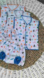 Seri terbaru / 3 Setel baju celana bayi lengan kutung dan celana pop/kacamata / 0-3 bulan / perlengkapan bayi baru lahir