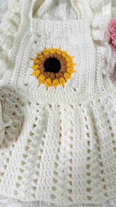 Handmade crochet cute baby dress set