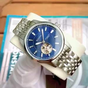 ĐỒNG HỒ NAM CHÍNH HÃNG Bulova 96A189 Automatic Blue Dial Open Heart Sapphire Silver Stainless Steel For Men
