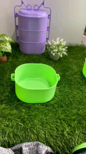 rantang 4 susun stainless plastik jacob rs036 polos warna pastel lunch box set piknik