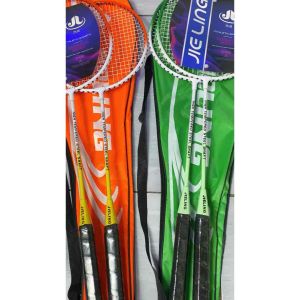 Raket Badminton Anak Siap Pakai 2 Raket 2 Grip 1 Tas Berkualitas