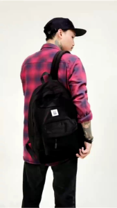 Tas Ransel Bacpack Corduroy Kualitas Premium Black Army