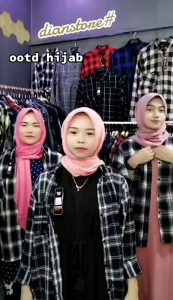 Outfit Wanita Super Premium: Kemeja Flanel Wanita Lengan Panjang