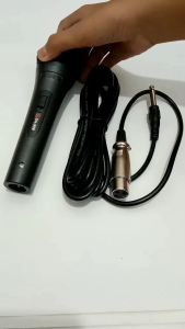 MICROPHONE KARAOKE KABEL WARNA HITAM MIKROFON VOCAL COLOKAN BESAR