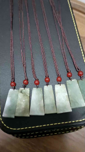 100% Authentic Brand New Set "A" Grade Burmese Jade pendant 保证全新 "缅甸天然"A"货翡翠无事牌 Wu Xi Pai" free size cotton chain wear for peace and comfort. 祝主人平平安安 幸福吉祥 *Chain and pendant supply at random. *Model 0121024 SG