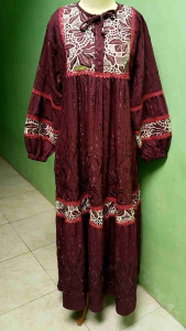 Najwa burgundy katun bordir katbir