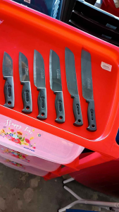 Pisau Dapur/ Pisau Tahan Karat/ Kiwi Black Handle Knife / Stainless Steel Black Handle Knife / Kitchen Knife