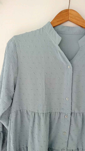 Baju Atasan Cewek Lucu Modern Kekinian | Baju Wanita Crop | Lengan Terompet Blouse Atasan Umpak Rubi Mikka Busui Kancing || Atasan Wanita Lucu Hijau Lilac Biru || Baju Cewek Lucu Unik | Blouse Cewek Lucu