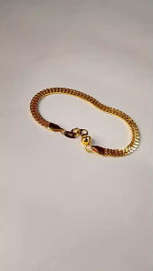 Perhiasan wanita gelang tangan titanium terbaru motif tikar anti luntur E-750