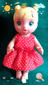 Red polka dress for baby alive or other 11 to 12 inches baby dolls ( doll not included)