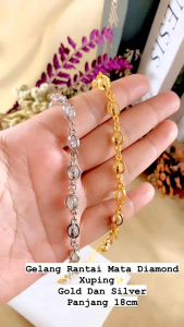 RinaXp- Gelang Rantai Manik-Manik Permata Zircon Diamon Cantik Anti Karat Ada kerincingnya