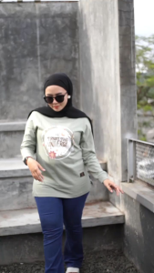 Kaos Wanita Lengan Panjang Size M L XL XXL Dinarry Fashion TOP// Kaos Motif