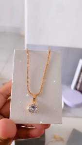 Kalung Xuping Liontin Permata Putih Lapis Emas CXB490