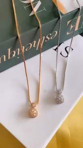 Kalung Rantai Wanita Xuping Replika Mini Liontin Permata Satu CXA189