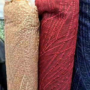 Tille bordir cord polos Tulle terbaru Bahan kebaya Motif Salur