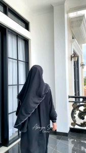 abaya set hijab -umra set hijab bergo - crinckle airflow polos premium | abaya jumbo set khimar umrah hajian pengajian gamis lebaran busui jumbo modis mewah elegan simpel kekinian viral terbaru murah gamis busui bumil bahan adem lembut nyaman cantik manis