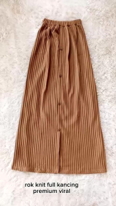 Rok Knit Premium Kancing Depan Panjang Wanita Span Maxi Rajut Hornet Import Jumbo Murah