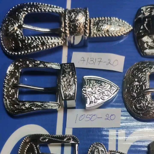 หัวเข็มขัดคาวบอยชุด20มมอลผุมีเนียมสีนิเกิลแบรนด์dumbbell