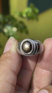 Cincin Batu Black Safir Star Asli Natural Top Kristal