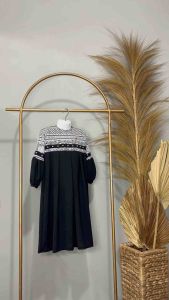 DRESS ANAK & DEWASA - CRINKLE KOMBINASI BRUKAT - GAMIS - DRESS