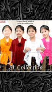 Atasan Kebaya Kutubaru Anak Lengan Pendek Motif Bunga Elegan Cantik Aneka Warna Kekinian