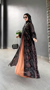 Set Hijab Gamis Motif Simple Amore by Ruby Edisi ADM21: Gamis Muslimah Terbaru Kekinian Viral