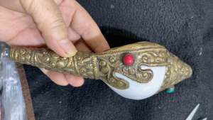 สังข์มงคล สังข์เป่า สังข์แท้ เลี่ยมเงินงดงาม