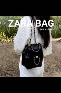 Zara ใหม่ กระเป๋าเป้Zara สะพายหลังลําลอง ขนาดกลางกะทัดรัด แฟชั่นสําหรับสตรี(แบบที่2)