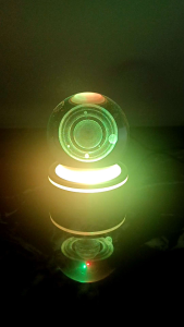 3d solar system crystal ball light battery type