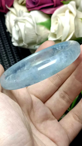 (Certificate) Aquamarine bangle 53.8mm +- (附证书）冰透体海蓝宝手镯 53.8mm +-