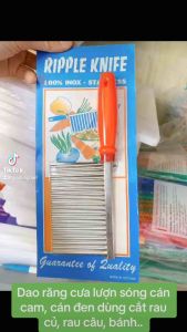 Dao răng cưa lượn sóng Cán Cam Đen cắt rau củ rau câu bánh..hình sóng - Dao chặn rau củ gợn sóng - gia dụng NARI