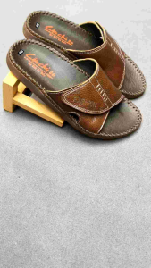 Dép quai ngang nam da bò Dép nam đẹp bản xé dán rời nhiều màu Đen Nâu Xanh Bò đế lõm ôm chân may viền chắc chắnC DT23