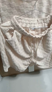 เสื้อแขนสั้น+กางเกงขาสั้นผ้าโพลีเอสเต้อผ้านุ่มใสะสะบาย