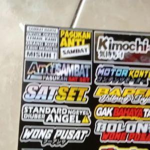 Stiker Kata Kata 1 Lembar Bahan Cromo