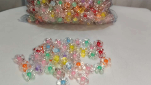 250grams (est.460pcs) Transparent Flower Acrylic Beads 12mm Pastel Daisy Beads for DIY Bracelet Necklace Phone Charm Jewelry Making