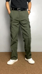 Dritto Celana Cargo Panjang Basic - Long Pants Cargo Reguler Fit - Army