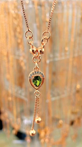 kalung permata hijau tetesan air terlaris anti alergi anti karat import korea