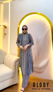 ALODY AZARIA - Baju Dress Set Hijab Wanita Muslim Azaria By Alody Nazra Sha