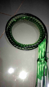 ครืนดักนกอีลุ้มสีเขียวหลักขนาด19เซน บ่วง5นิ้ว15หลักพร้อมรังเก็บ250บ